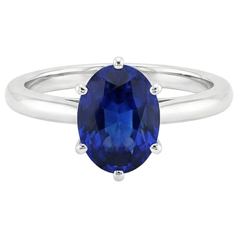 vero oval diamante 2.50carati anello vista di profilo