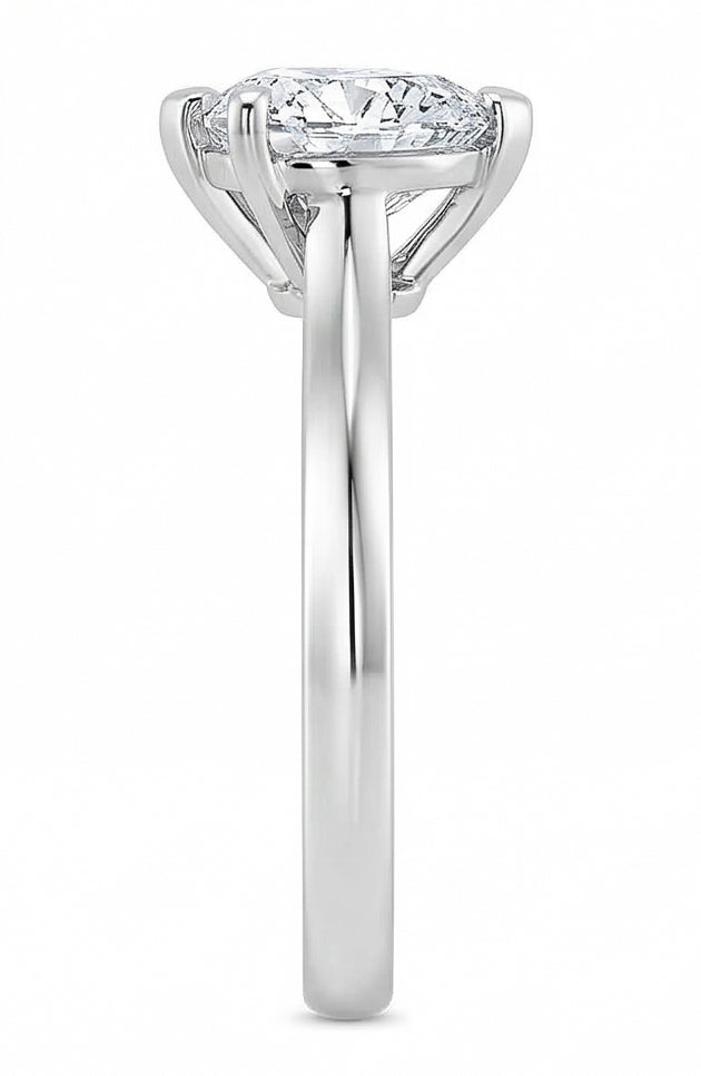 Anello solitario per anniversario in oro bianco con diamante a forma di cuore da 2.25 ct