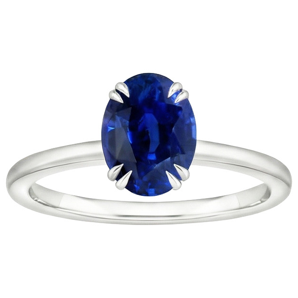 Anello solitario per l'anniversario con zaffiro di Ceylon da 2,50 carati