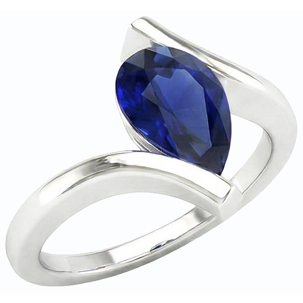 vero pear diamante 2carati anello angolo laterale