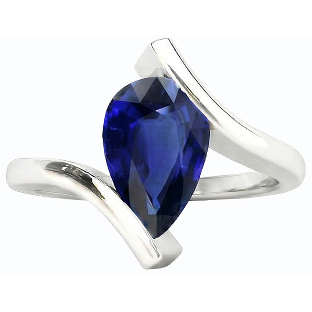 vero pear diamante 2carati anello vista di profilo