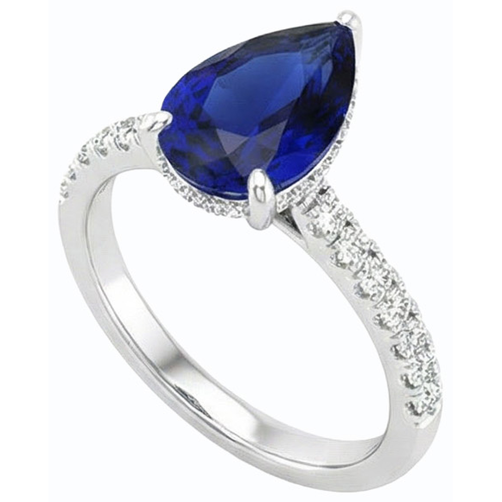 vero round diamante 3.50carati anello vista dall'alto