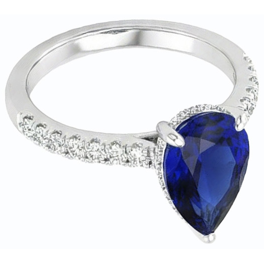 vero round diamante 3.50carati anello vista di profilo