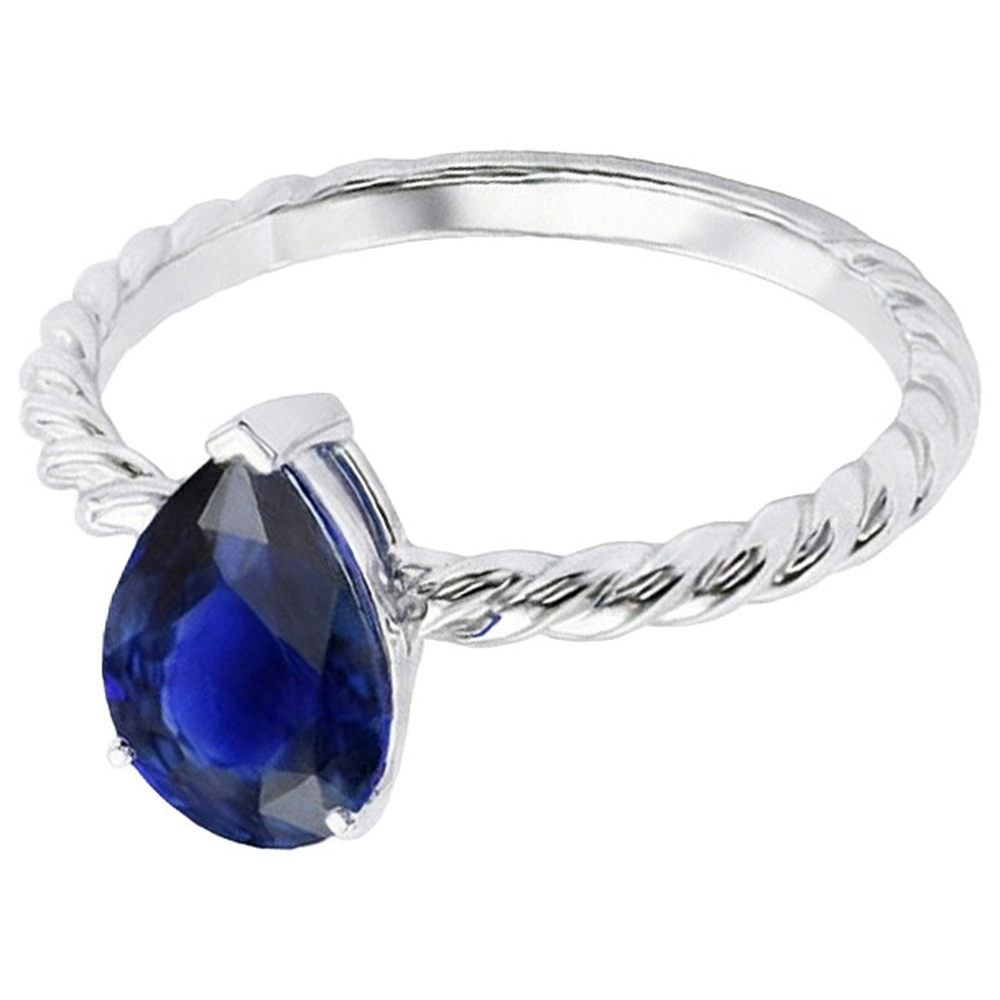 vero pear diamante 2.50carati anello vista dall'alto
