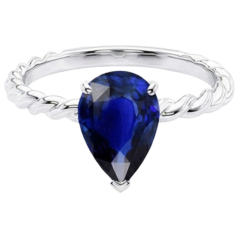 vero pear diamante 2.50carati anello vista di profilo