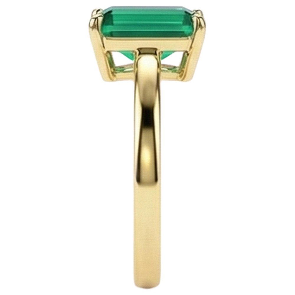 Anello solitario verde smeraldo 3 carati oro giallo 14k gioielli con pietre preziose