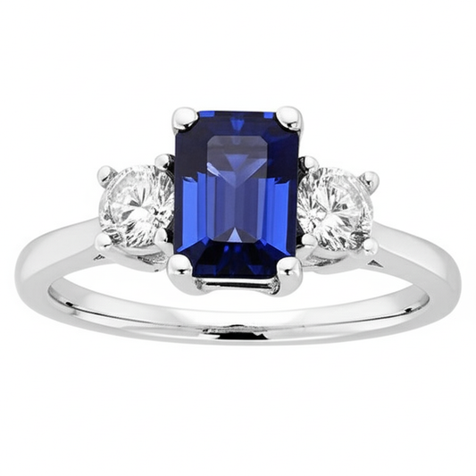 vero emerald diamante 3.50carati anello vista di profilo