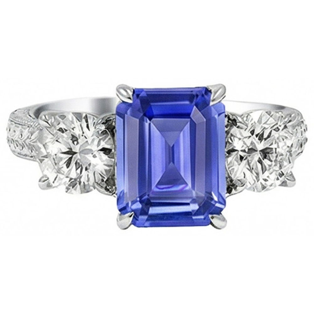 vero round diamante 3carati anello vista frontale
