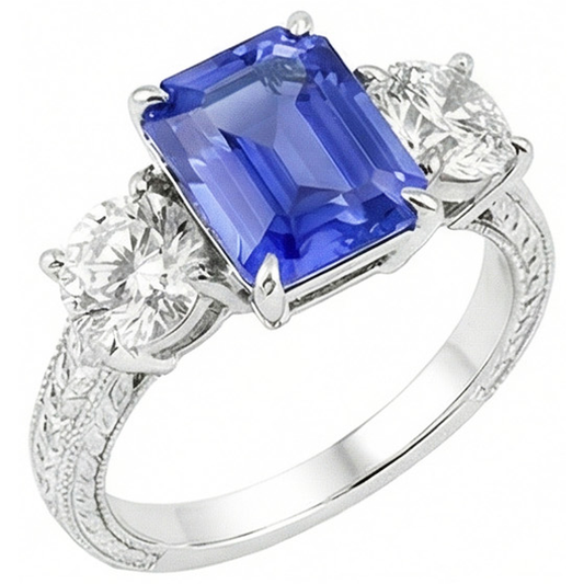 vero round diamante 3carati anello angolo laterale