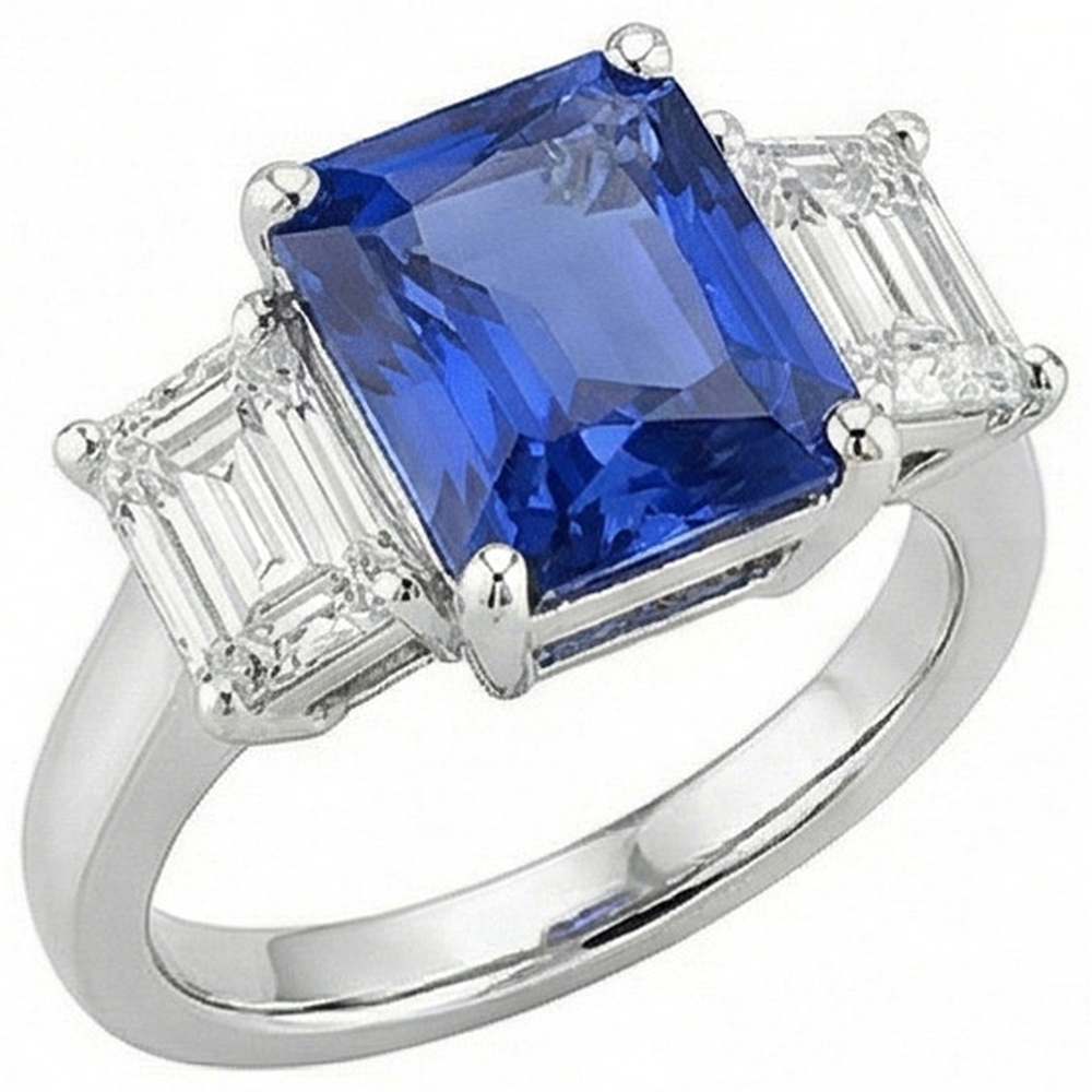 vero emerald diamante 5carati anello vista frontale