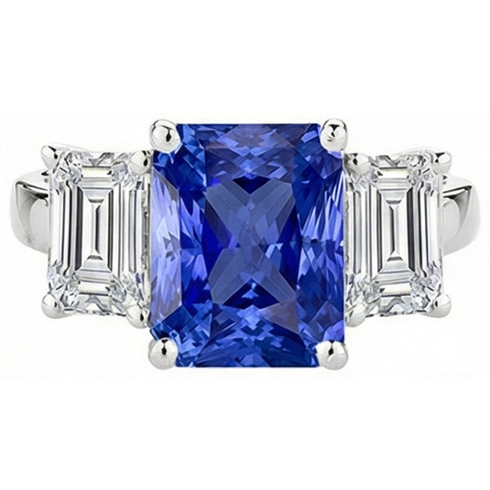 vero emerald diamante 5carati anello angolo laterale