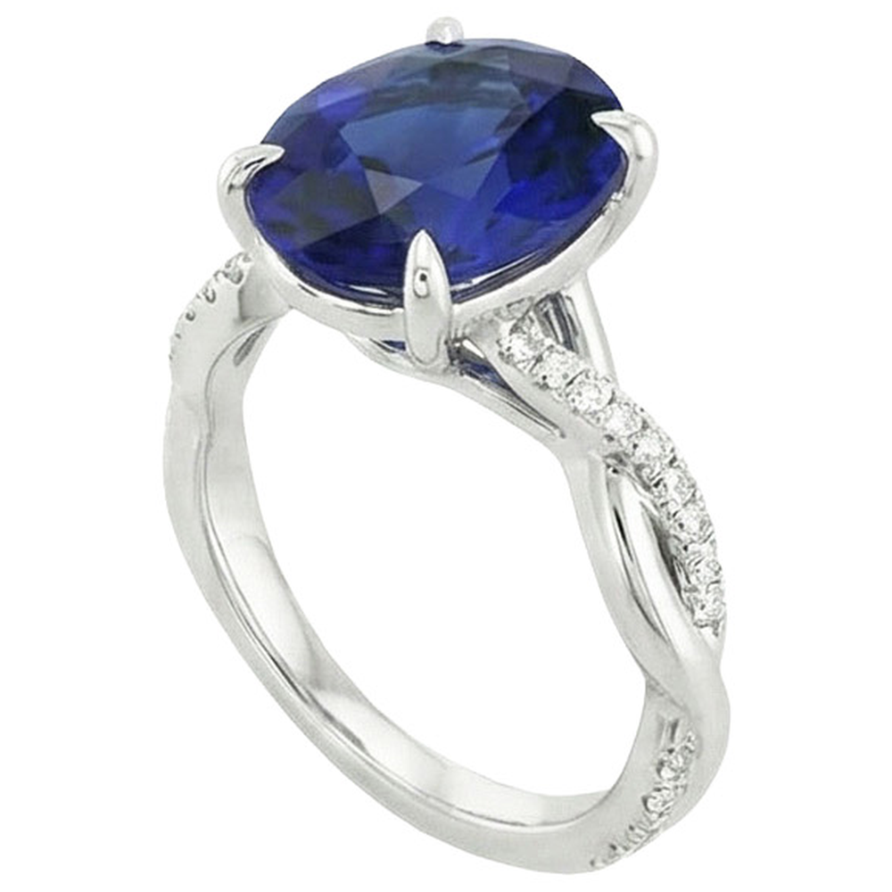 Anello zaffiro blu