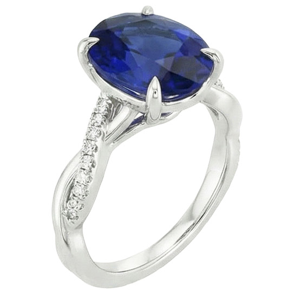 Anello zaffiro blu