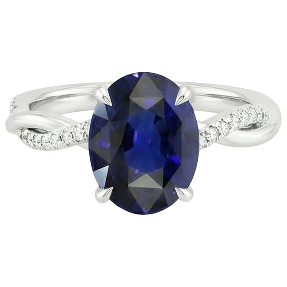 Anello zaffiro blu