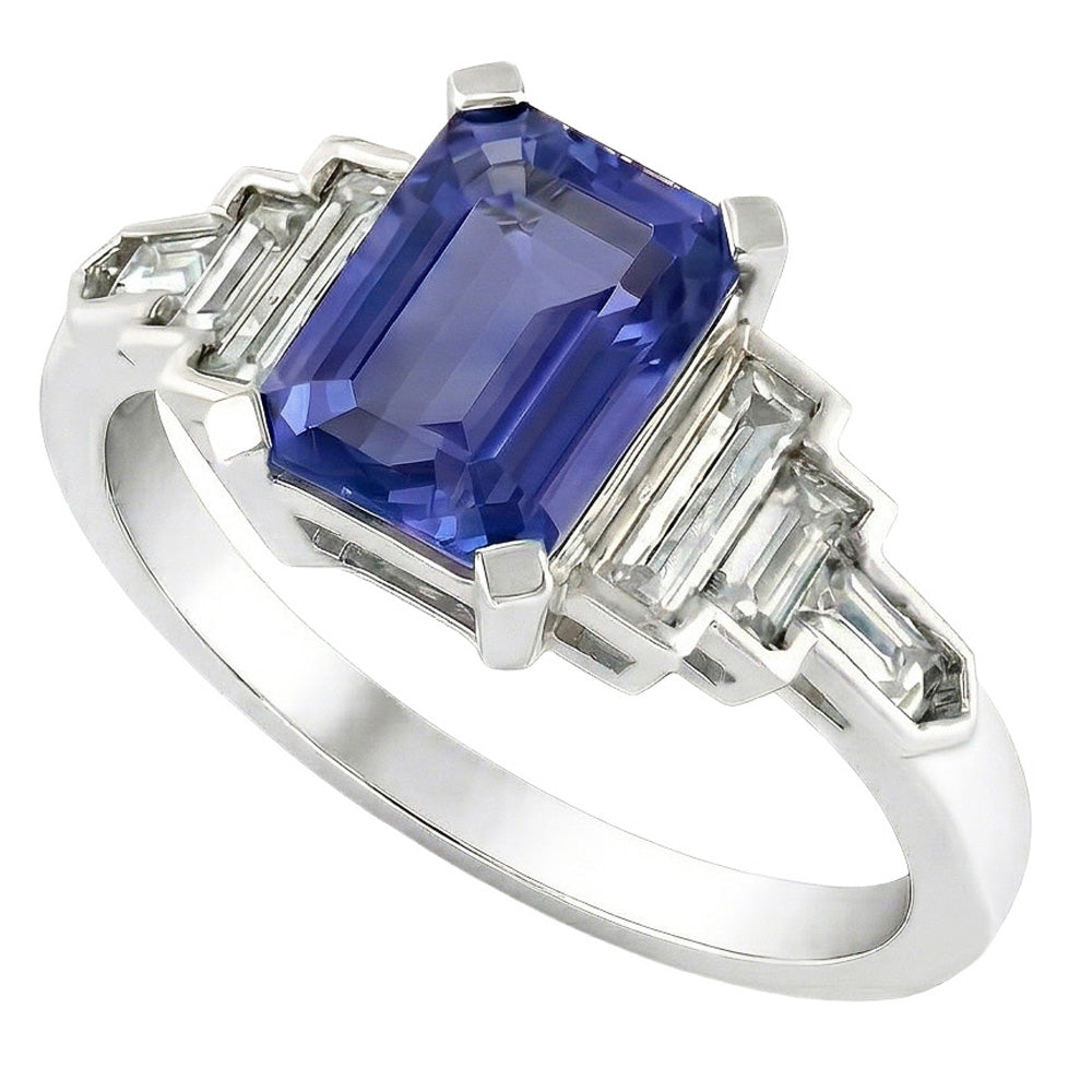 vero baguette diamante 3carati anello angolo laterale
