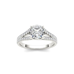 Anello Accentato Da Donna In Oro Bianco 14K Con Genuino Diamante A Taglio Rotondo Da 4,25 Ct