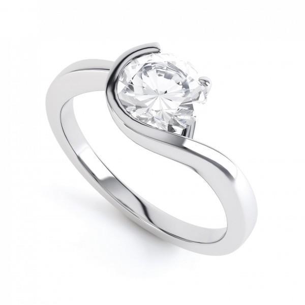 Anello Anniversario Con Naturale Diamante Solitario Taglio Rotondo Da 2.50 Ct