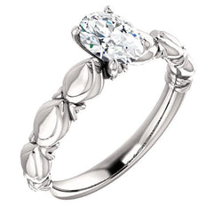 Anello Anniversario Con Naturale Diamanti Taglio Ovale 1.51 Carati Oro Bianco 14K