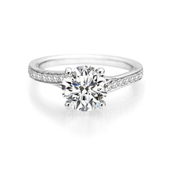 Anello Anniversario Con Splendidi Vero Diamanti A Taglio Rotondo Da 3.70 Ct