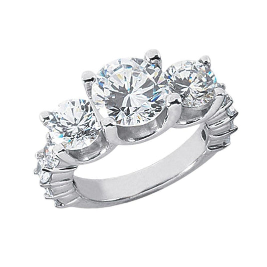 Anello Anniversario Con Vero Diamanti 4.51 Carati Da Donna Oro Bianco 14K