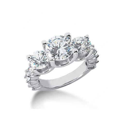 Anello Anniversario Con Vero Diamanti 4.51 Carati Da Donna Oro Bianco 14K