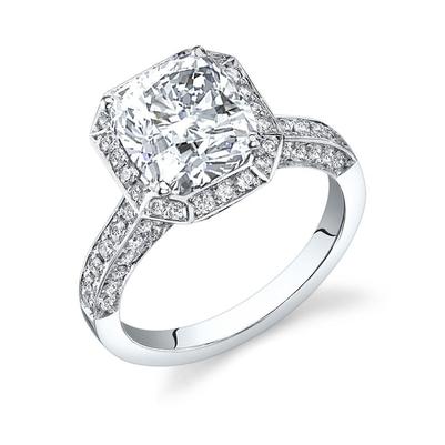 Anello Anniversario Halo Con Naturale Diamante Taglio Brillante Scintillante, Oro Bianco Da 4,30 Ct 14K