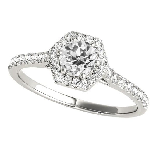 Anello Anniversario Halo Il Giro Vecchio Minatore Vero Diamante 3,50 Carati