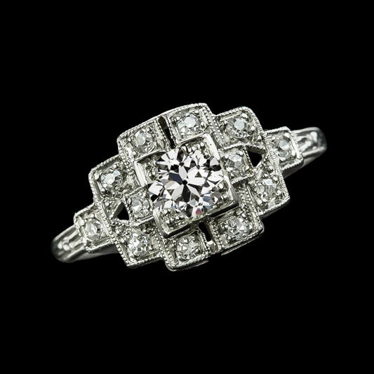 Anello Anniversario In Oro Bianco Rotondo Con Vero Diamanti Taglio Vecchia Miniera 2.50 Carati
