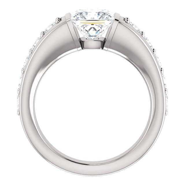 Anello Anniversario Principessa E Naturale Diamanti Rotondi Oro Bianco 2.40 Carati 14K