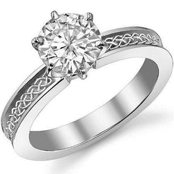Anello Anniversario Solitario 2 Ct Con Vero Diamante Taglio Brillante Rotondo