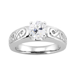 Anello Anniversario con Vero Diamanti Tondi Taglio Vecchio Stile Vintage 1,75 Carati