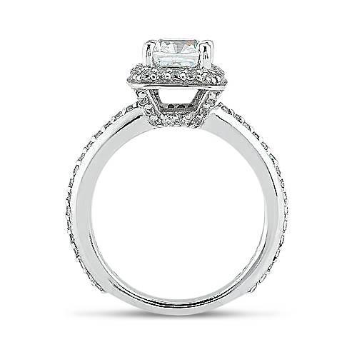 Anello Aureola Con Vero Diamante Rotondo A Cuscino Da 1,75 Ct