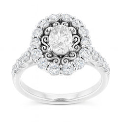 Anello Con Alone Ovale Taglio Antico In Stile Vintage Da 6,25 Carati Con Diamanti Naturali Estratti Dalla Terra Incastonati A Griffe