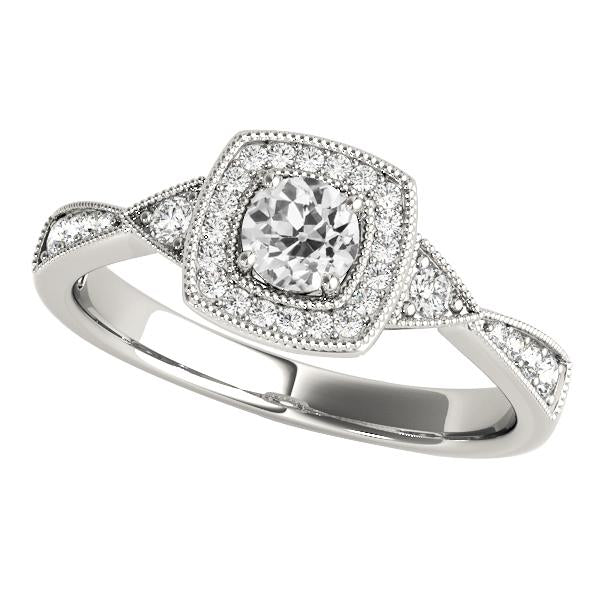Anello Con Aureola Con Genuino Diamante In Stile Antico Gioielli In Oro Antico Europeo 2,50 Carati