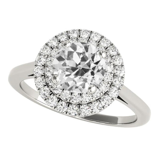 Anello Con Doppio Anello Di Naturale Diamanti Da Minatore Rotondo Con Doppio Alone 5,75 Carati