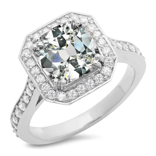 Anello Con Genuino Diamante A Cuscino Da 10 Carati