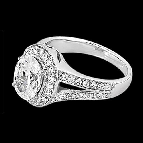 Anello Con Genuino Diamante Ovale