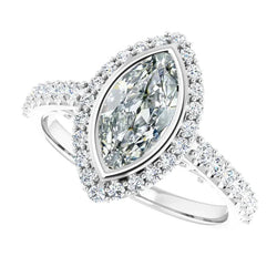 Anello Con Genuino Diamanti Marquise 7 Carati