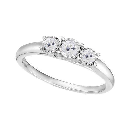 Anello Con Tre Pietre Rotonde Da 1.75 Carati Con Naturale Diamanti A Taglio Vecchio Miniera