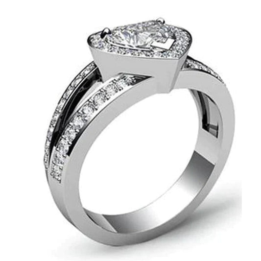 Anello Con Vero Diamante A Cuore Da 6 Carati