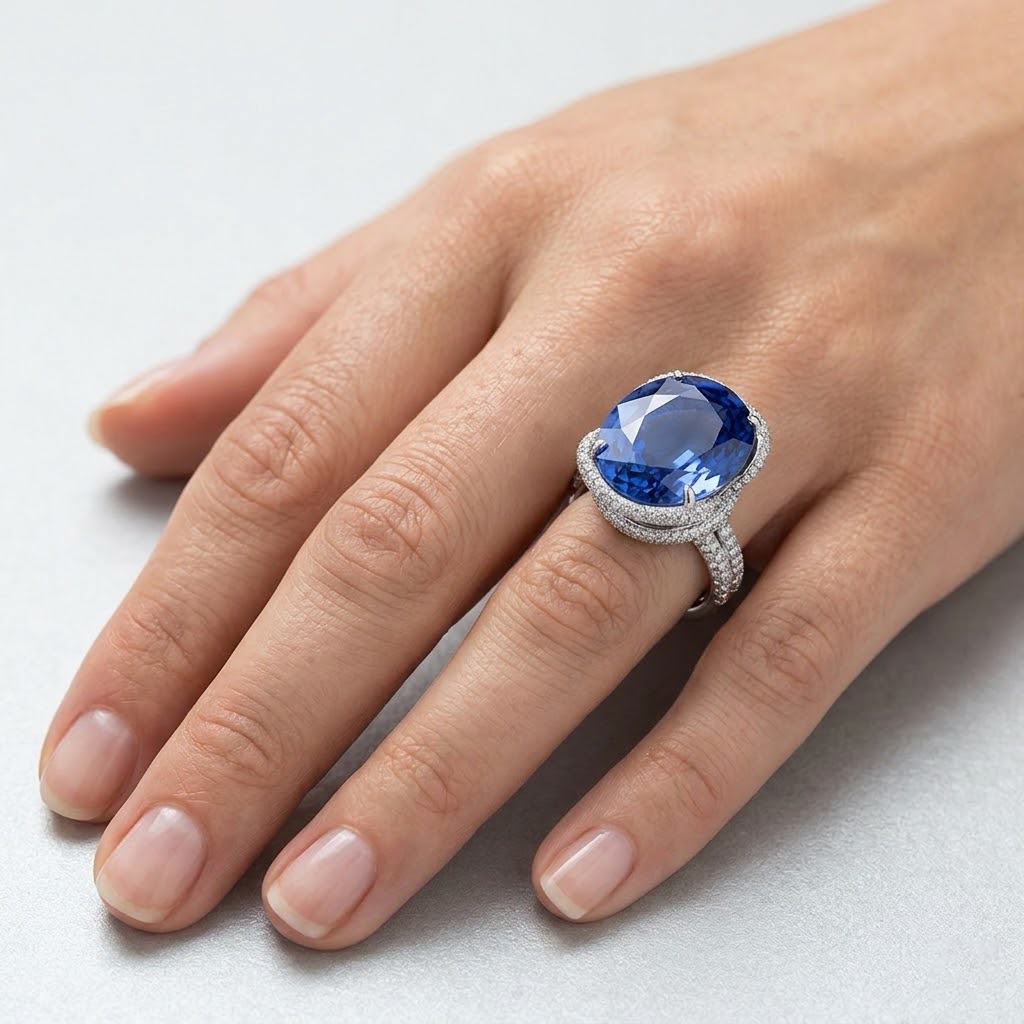 Anello Con Zaffiro Da 8 Carati