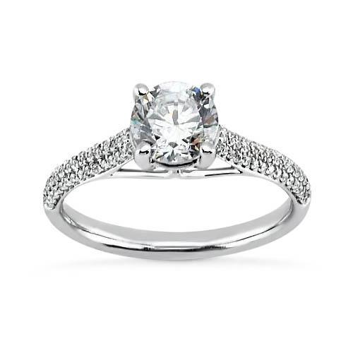 Anello Da 2.25 Ct Con Naturale Diamanti Rotondi Brillanti Incastonati Con Accenti