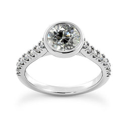 Anello Da Donna Con Accenti Vecchio Minatore Vero Diamante Bezel Set 4 Carati