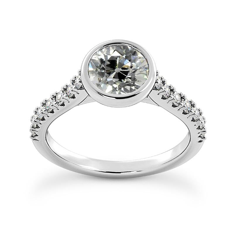 Anello Da Donna Con Accenti Vecchio Minatore Vero Diamante Bezel Set 4 Carati