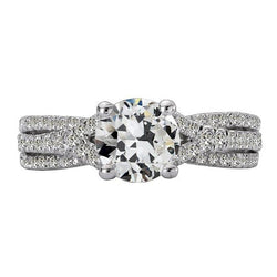 Anello Da Donna Con Naturale Diamante Taglio Antico Rotondo, Oro 7,50 Carati