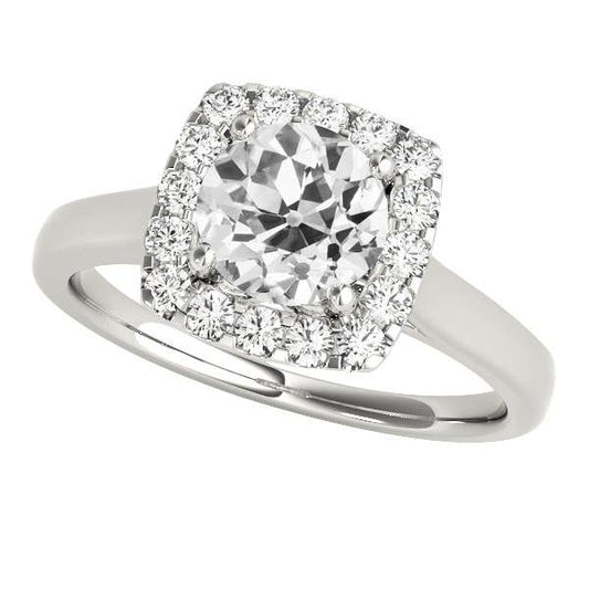 Anello Da Donna Halo Anniversary Il Giro Vecchio Minatore Vero Diamantes 3,75 Carati