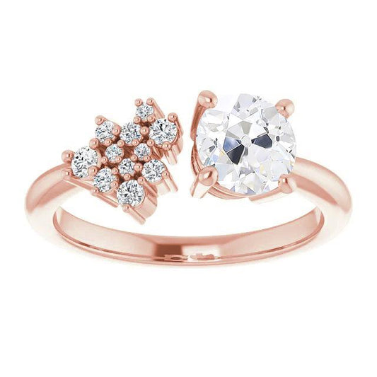 Anello Da Donna Il Giro Old Mine Cut Naturale Diamante 14K Gioielli In Oro 3,25 Carati