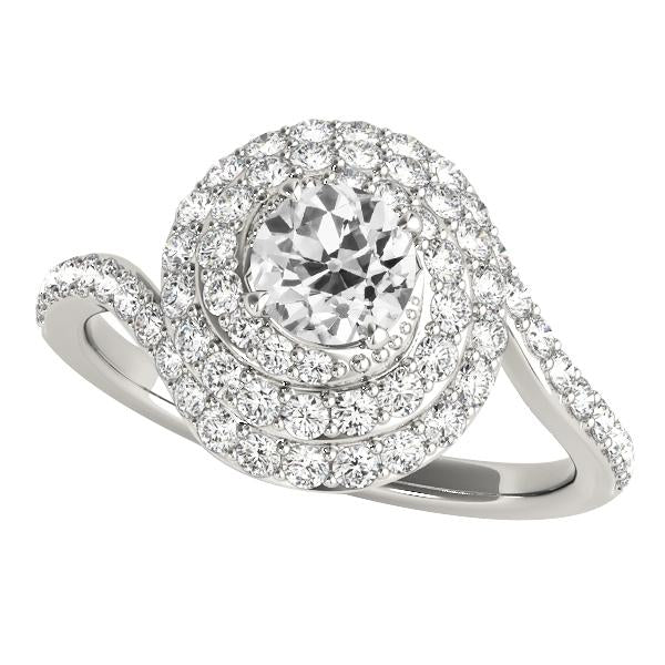 Anello Da Donna In Oro Antico Con Taglio Rotondo Con Genuino Diamante, Stile Attorcigliato, 4,75 Carati