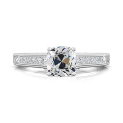 Anello Da Donna Stile Vintage Principessa E Cuscino Vecchio Minatore Genuino Diamante 4,50 Carati