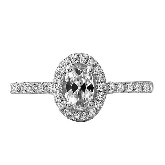 Anello Da Minatore Ovale In Oro 14K Con Genuino Diamante 5,50 Carati